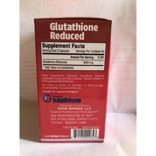 Viên uống trắng da Glutathione 1000mg Jarrow của Mỹ 60 viên