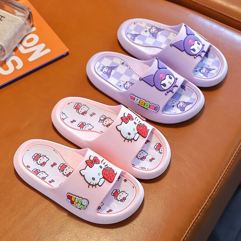 SUGE dép cho bé gái hello kitty phim hoạt hình Chống trượt thoải mái Kuromi