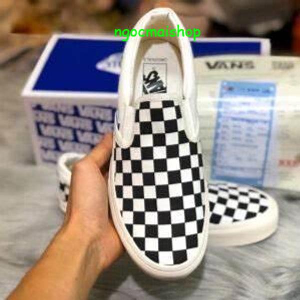 Giày vans slip on caro lười nam nữ đẹp , GIÀY VANS OLD SKOOL  hot hit 2023
