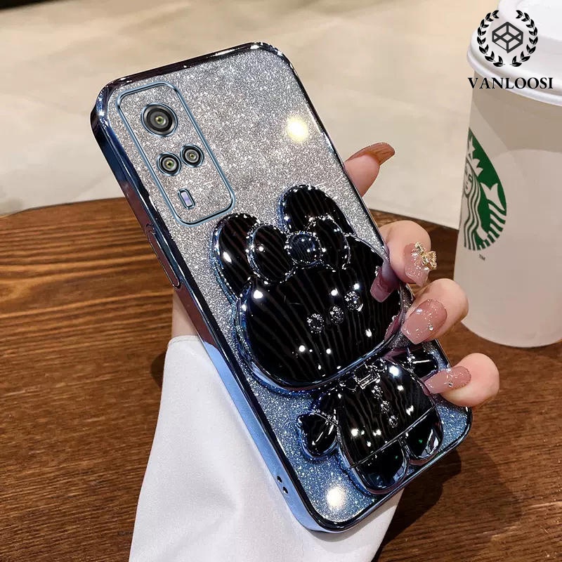ốp lưng vivo y51 y31 Ốp Điện Thoại Silicon Mềm Mạ Điện Họa Tiết Thỏ Lấp Lánh Chống Rơi Cho vivo y51 