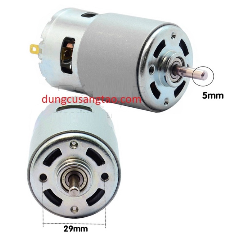 Motor 775 trục tròn 1 vòng bi 12V