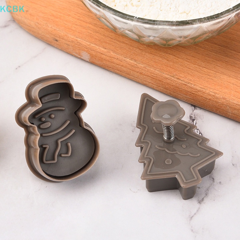 1 Bộ Khuôn Nhựa Làm Bánh Quy Tạo Hình 3d Chủ Đề Giáng Sinh