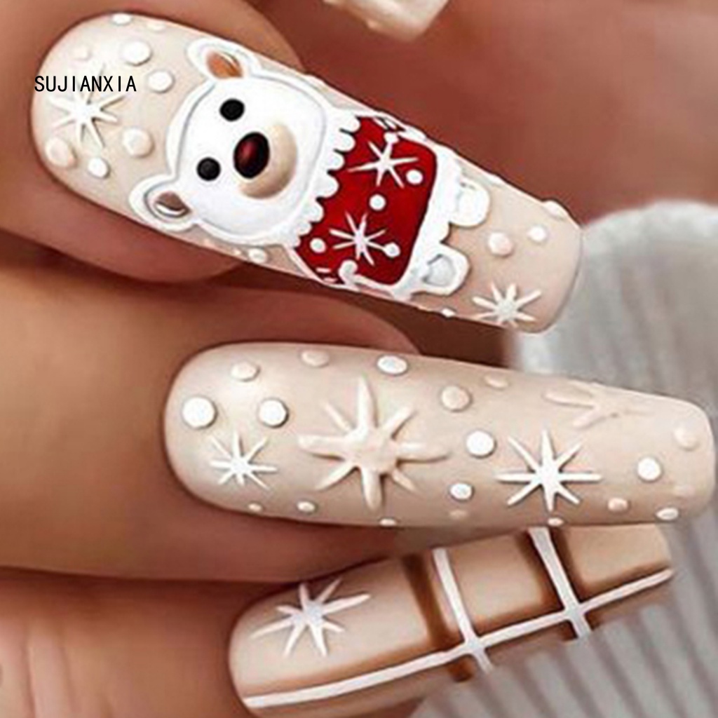 Giày Thể Thao sujianxia sujianxia Năng Động Hợp Thời Trang| Miếng Dán Trang Trí Móng Tay 3d Tự Dính Không Phai Hình Bông Tuyết Giáng Sinh mini Cho Nữ