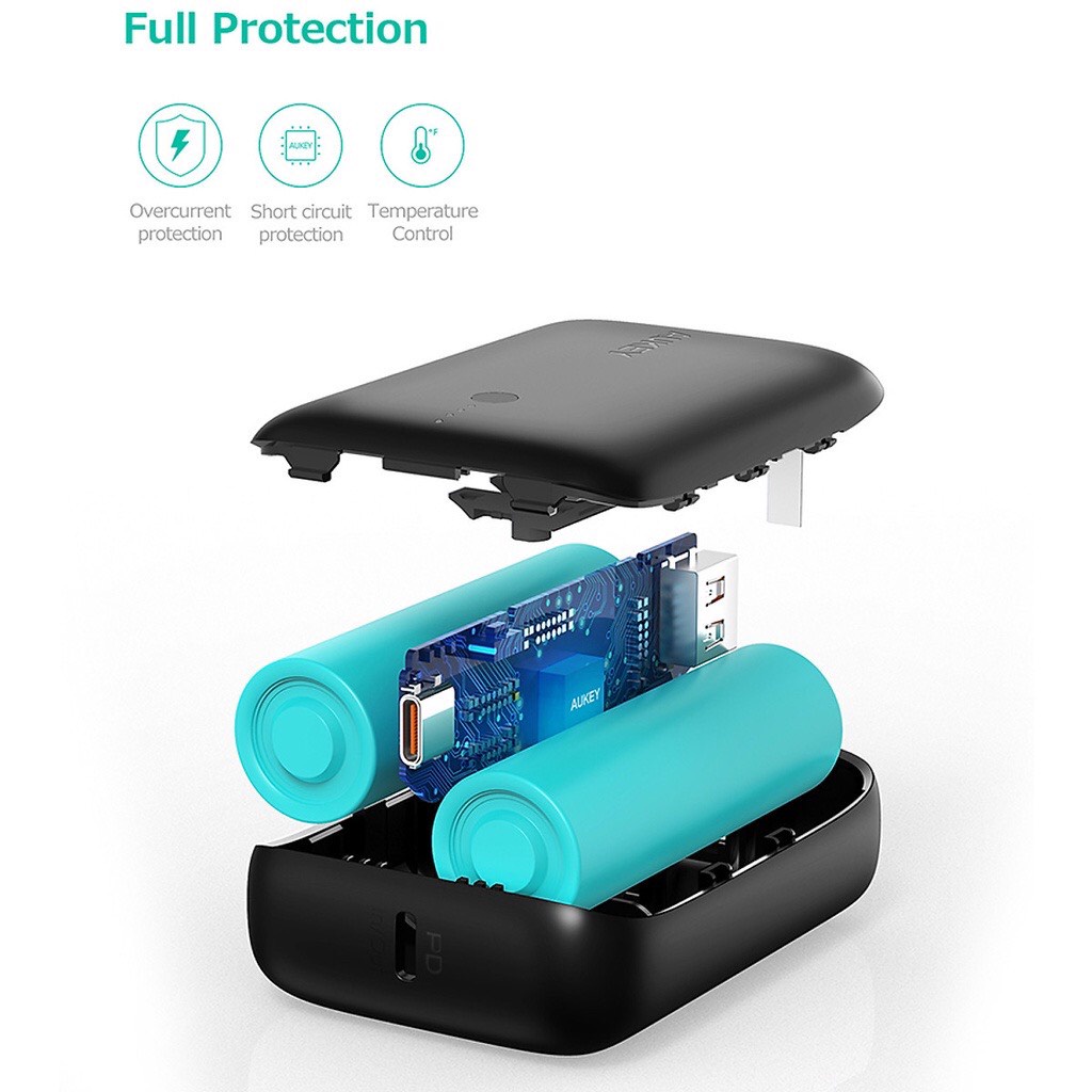 Pin Sạc Dự Phòng AUKEY Basix Mini PB-N83S 10000mAh- Sạc Nhanh Power Delivery 20W và Quick Charge 3.0 18W-Hàng Chính Hãng