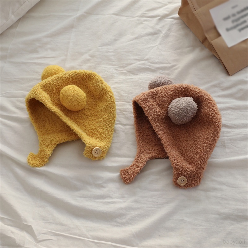 Mũ Giữ Ấm Mùa Thu Và Mùa Đông Bảo Vệ Tai Thoải Mái Hai Quả Bông Phong Cách Hàn Quốc ins Mới Bảo Vệ Tai Cho Bé