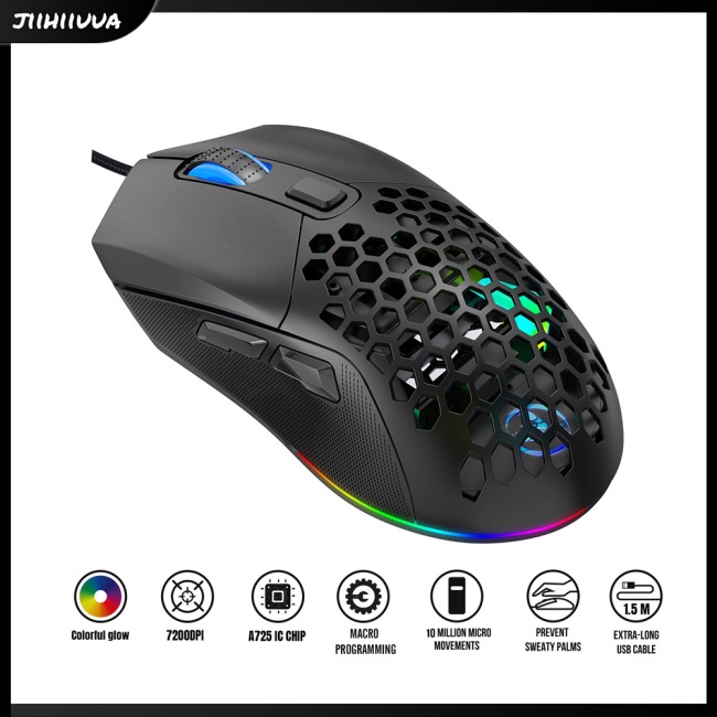 Chuột gaming jl- x300 ergonomic 7200dpi 12 rgb Có Dây Và Đèn Led Dùng Để Chơi Game
