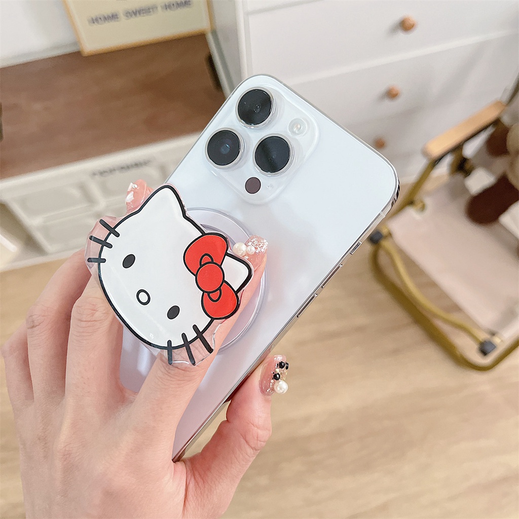 Giá Đỡ Điện Thoại / Máy Tính Bảng Bằng pc Có Túi Khí Chống Rơi Và Giá Đỡ Hình Mèo hello kitty Dễ Thương