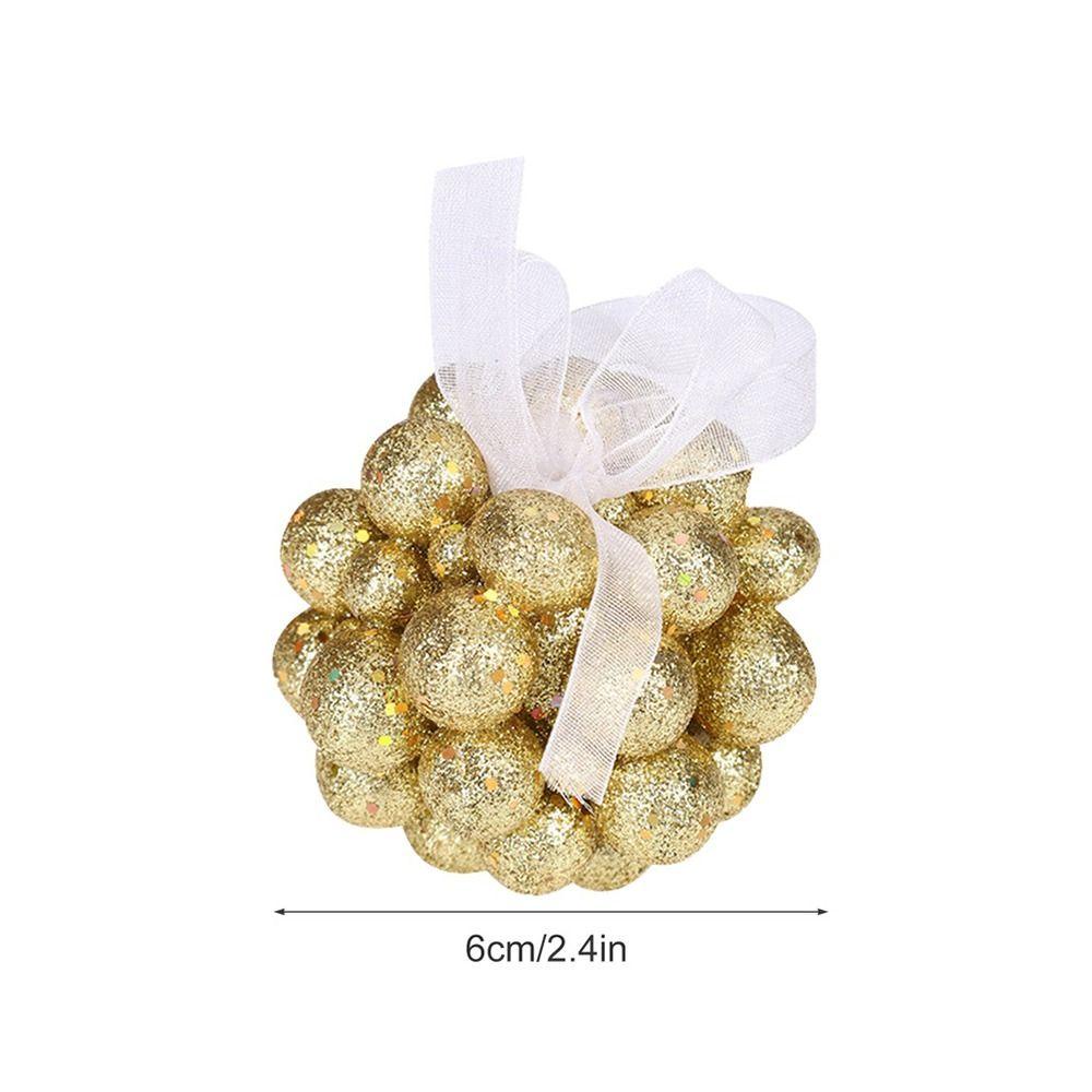 Subei Set 5 Trái Châu Bằng Nhựa Rộng 6cm Dùng Trang Trí Cây Thông Giáng Sinh