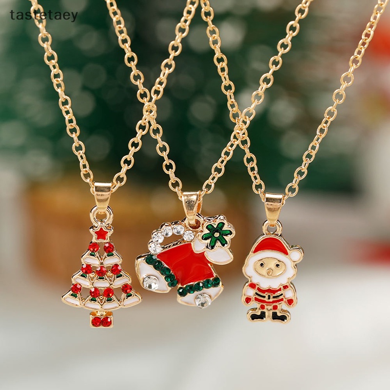 Tast Vòng cổ Mặt Hình Cây Thông Noel Chuông Hoa Tuyết Giáng Sinh Quà Tặng Thời Thượng Cho Nam Và Nữ en