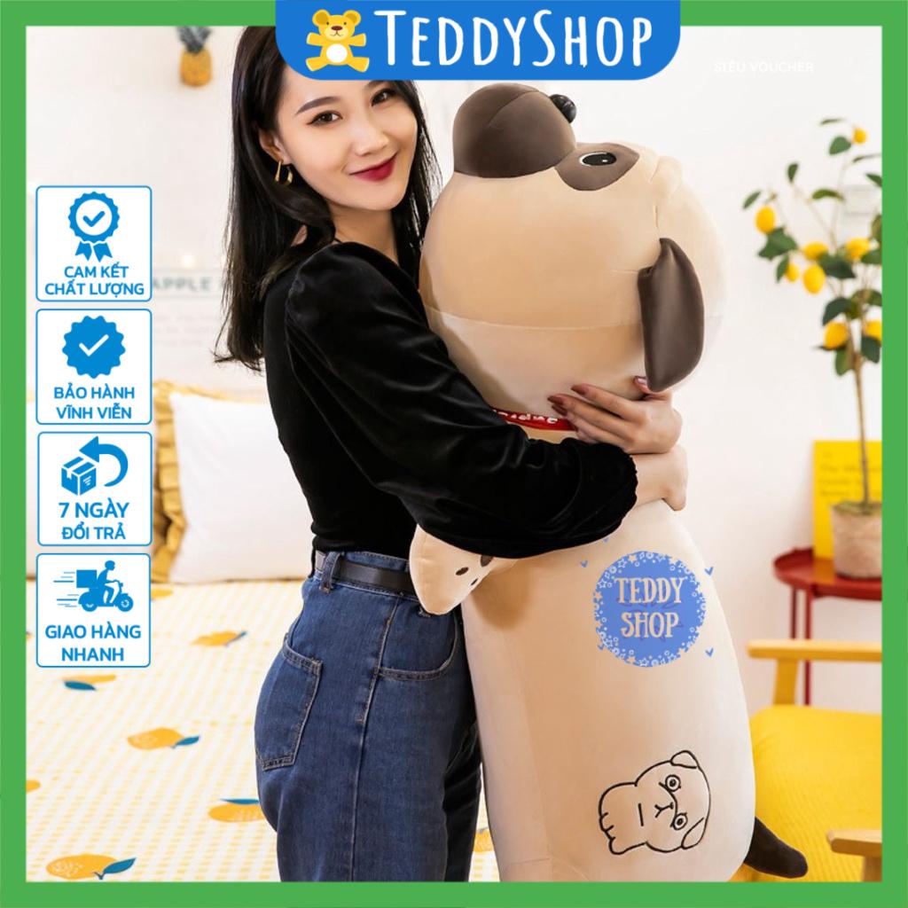 Gấu bông chó Pug Nô tài thú nhồi bông chó Bull mặt xệ nằm mềm mịn đáng yêu hàng cao cấp