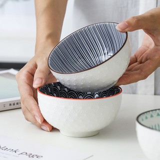 5 inch Gốm Cứu Trợ Bát Phong Cách Nhật Bản Bát Cơm Hộ Gia Đình Ăn Bát Canh Salad Bát Kimchi Bát Bộ Đồ Ăn