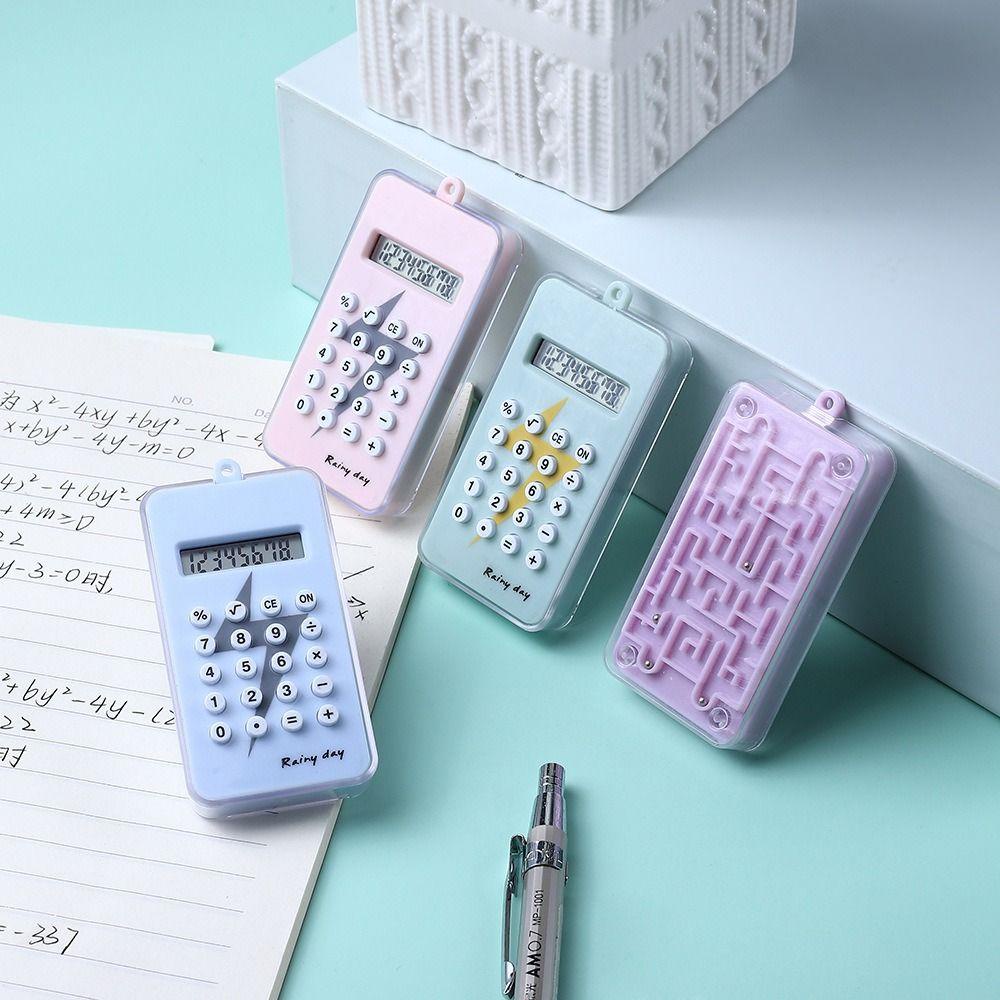 Mmluck Móc Khóa Máy Tính Bằng Nhựa 4 Màu Trong Suốt Họa Tiết Hoạt Hình Sáng Tạo
