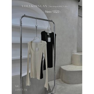 Áo len gân cổ vuông mon.tegi lou.is 