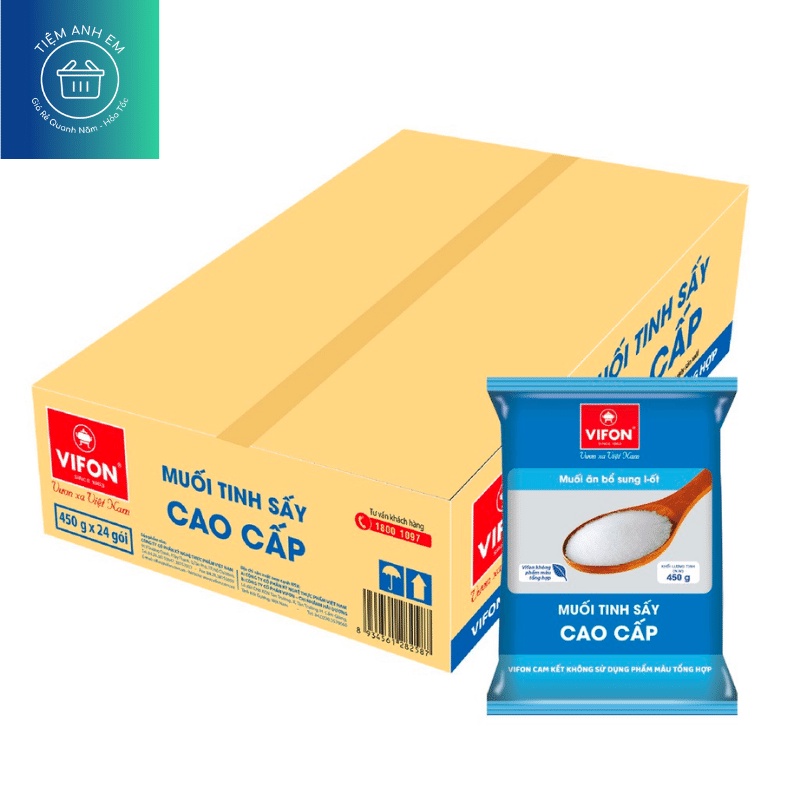 Muối Tinh Sấy/I-Ốt Cao Cấp VIFON gói 450g