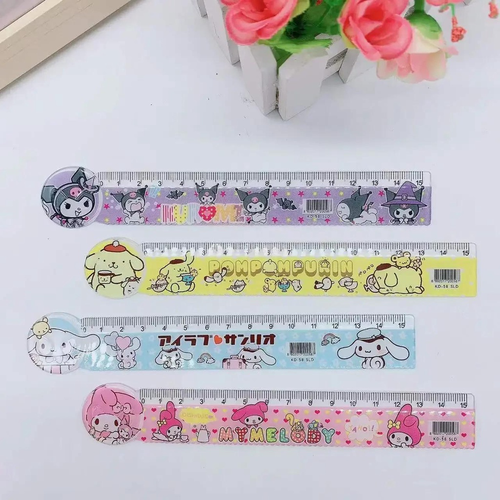 Thước Cuộn 15cm Hình sanrio kuromi melody Dễ Thương Cho Học Sinh