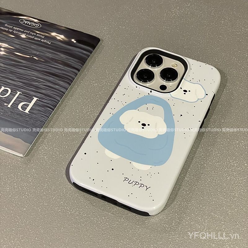 Ốp Điện Thoại In Hình Chú Chó Hoạt Hình Hai Lớp Cho iphone11 12 13 14 15 12promax 13promax 14pro 14promax x xs xr ugmx