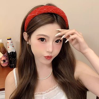 Red Holiday Headband Sang Trọng Mũ 2025 Phong Cách Mới Phụ Kiện Tóc Nữ Phụ Kiện Thời Trang