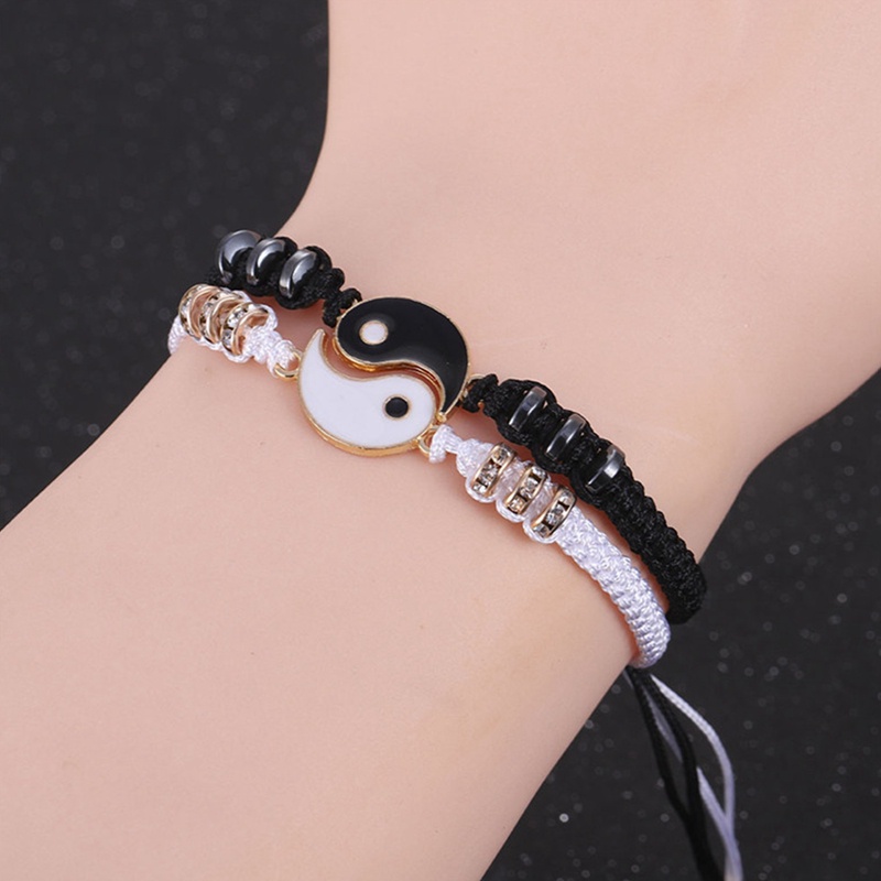 Gl set 2 Vòng Tay Âm Dương tai Chichi bagua yin yang Cho Cặp Đôi