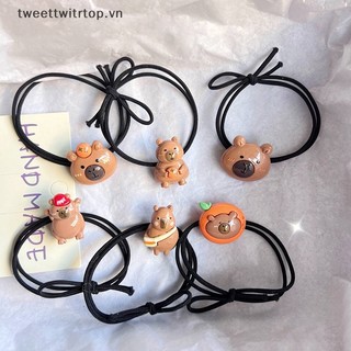 Dây cột tóc co giãn hình capybara hoạt hình đáng yêu cho nữ