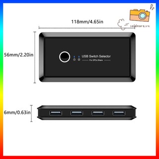 USB KVM Switch USB 3.0 2.0 Switcher 2 cổng PC Chia sẻ 4 thiết bị Switch