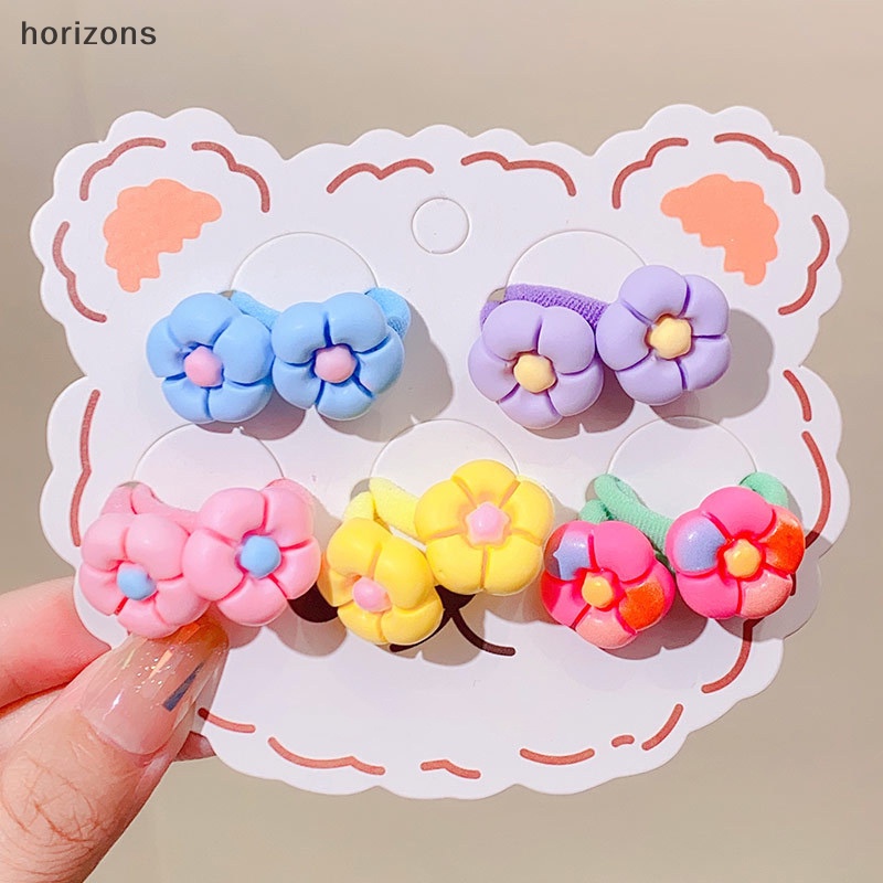 Bộ 10 Dây Buộc Tóc Cao Su Co Dãn Dễ Thương Cho Bé Gái