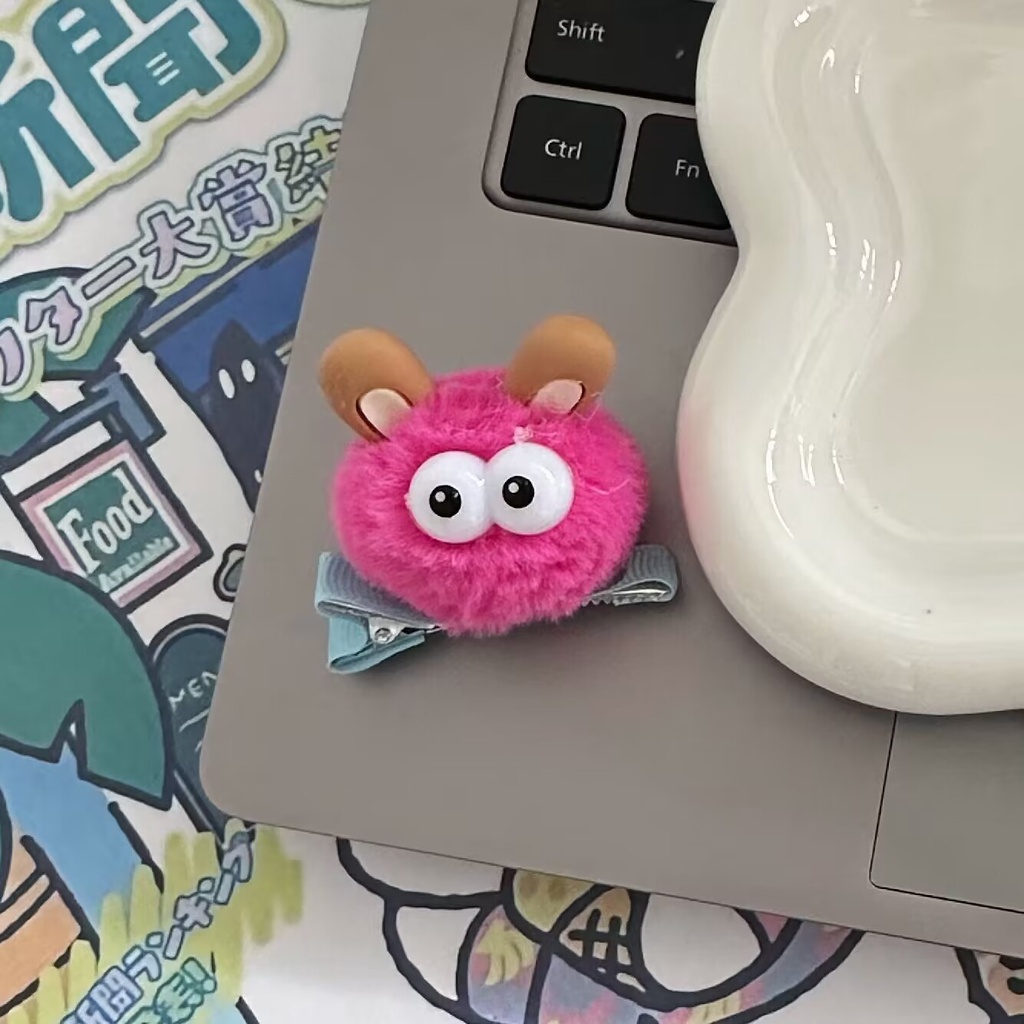 Hoạt Hình Kẹp Tóc Mỏ Vịt Đính Đôi Mắt To Dễ Thương