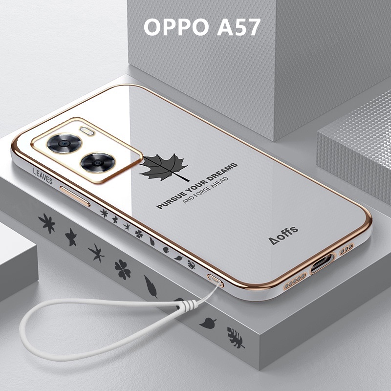 Ốp Lưng OPPO A57 Mềm Chống Sốc Họa Tiết Lá Phong Cho Ốp Điện Thoại OPPO A57 4G 2022