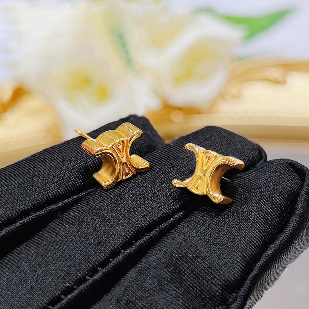 Thời Trang Bông Tai Chữ c Màu Vàng Kim Xinh Xắn Cho Nữ