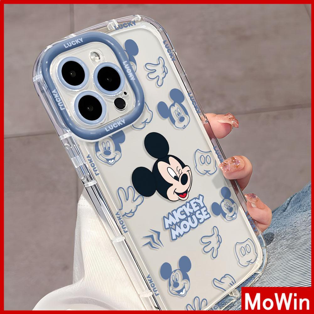 Mowin - Ốp lưng Ốp điện thoại Ốp iphone 15 pro max Ốp iPhone Sáng Bóng Trong Suốt Túi Khí Chống Sốc Mềm TPU Hoạt Hình Dễ Thương Chuột Xanh Tương Thích Với iPhone 14 Pro Max 13 12 11 XR XS MAX 7 8Plus