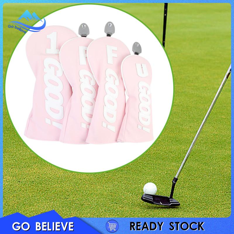 Bộ 4 Vỏ Bọc Bảo Vệ Đầu Gậy Đánh golf Bằng Gỗ Siêu Bền Tiện Dụng