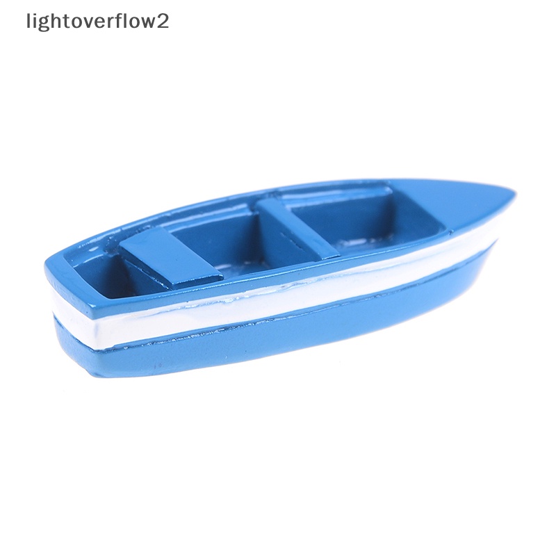 Tượng Thuyền mini Bằng Nhựa resin Màu Xanh Dương Trang Trí Phong Cảnh Nhà Cửa Sáng Tạo Tinh Tế
