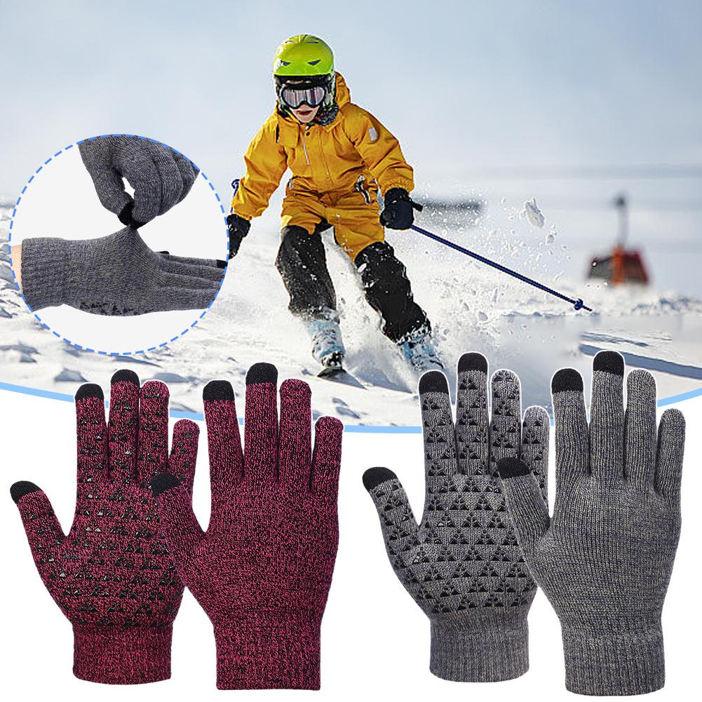 Găng Tay Lông Nhung Dày Dặn Ấm Áp Chạm Màn Hình Cảm Ứng s9c0