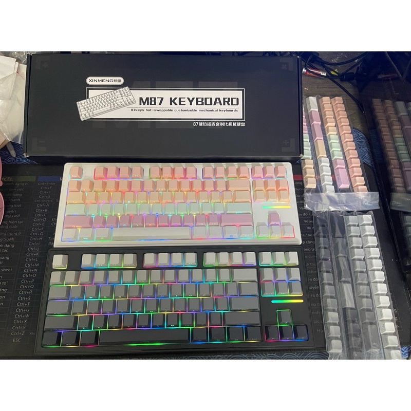 Bàn phím cơ không dây Xingmeng M87 Pro Mạch xuôi / 3 Mode / Led RGB / Hotswap / Gasket mount MKSHOP