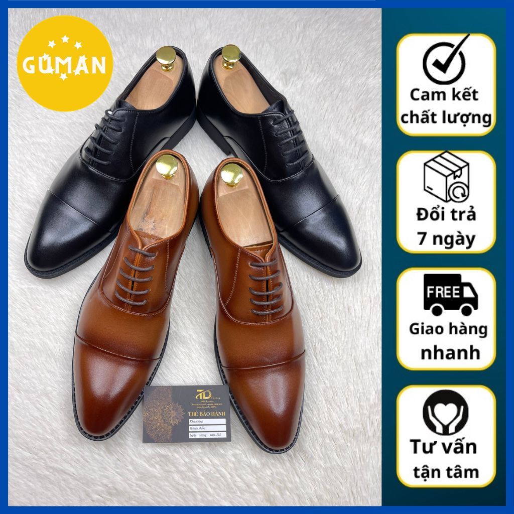 Giày tây nam công sở kiểu dáng oxford cổ điển da bò nguyên tấm