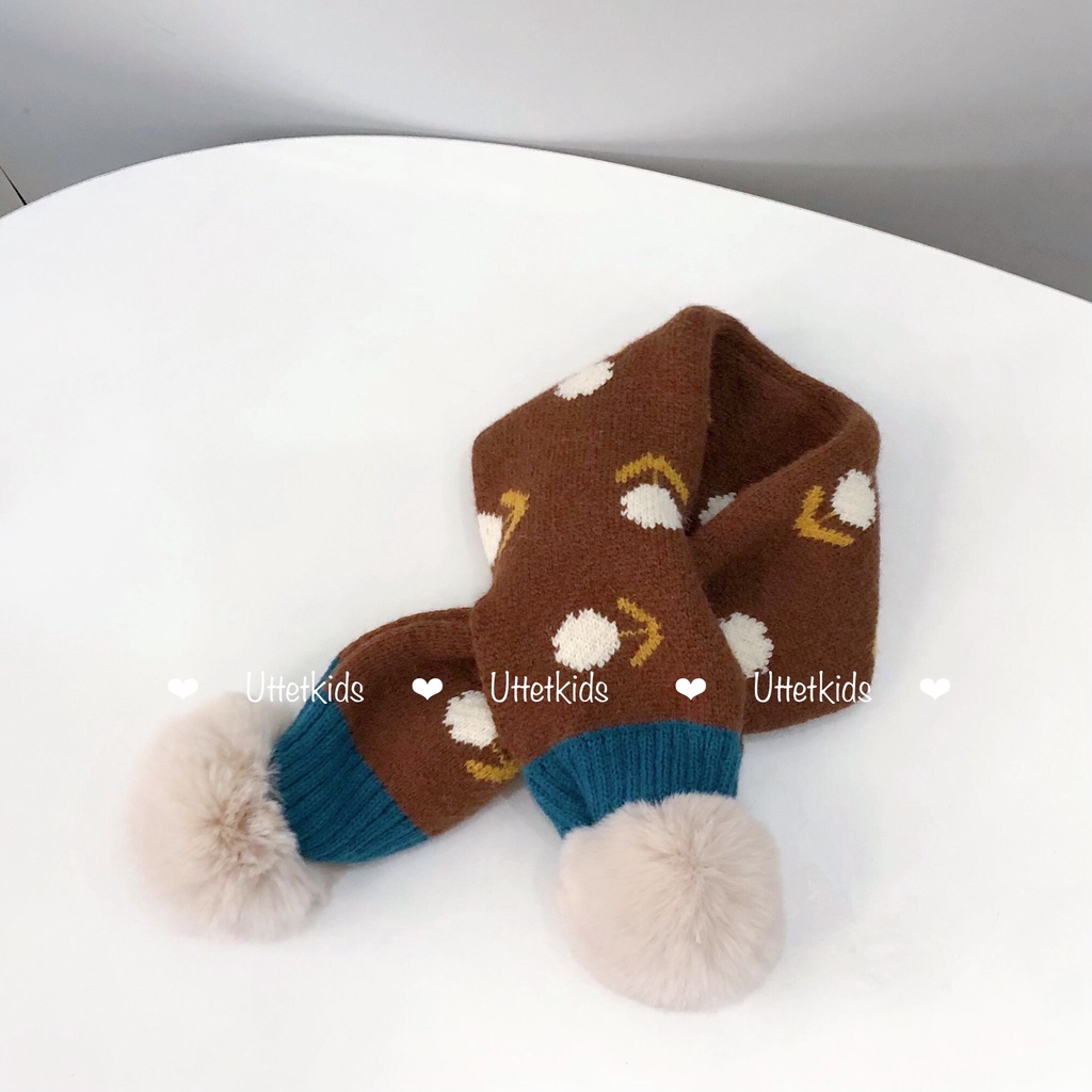 KHĂN QUÀNG CỔ HOA PHONG CÁCH HÀN QUỐC CHO BÉ GÁI