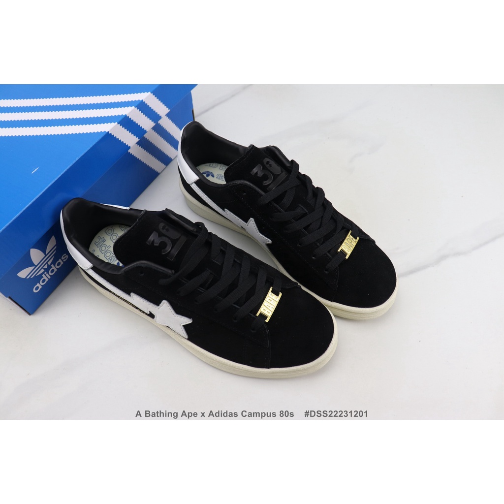 Giày Sneaker Da Bò Cổ Thấp 36-455 bape x adidas Campuss 80s 80s