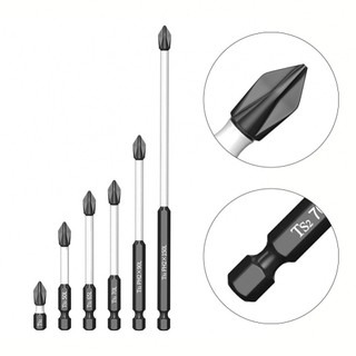【FEELING READY STOCK】Compact Design 6pcs Magnetic Electric Screwdriver Set PH2 Cross Screwdriver Bits