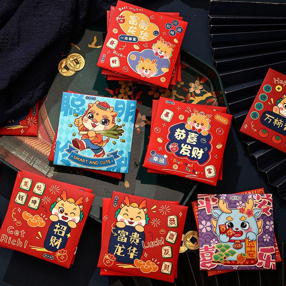 Set 10 Bao Lì Xì May Mắn diy Truyền Thống Trung Hoa