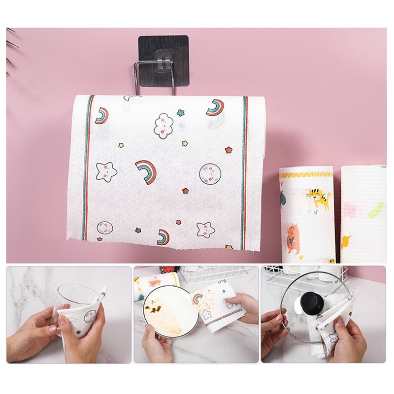 Disposable Kitchen Non Woven Cleaning Dish Cloth Towels Rags Printing Pattern