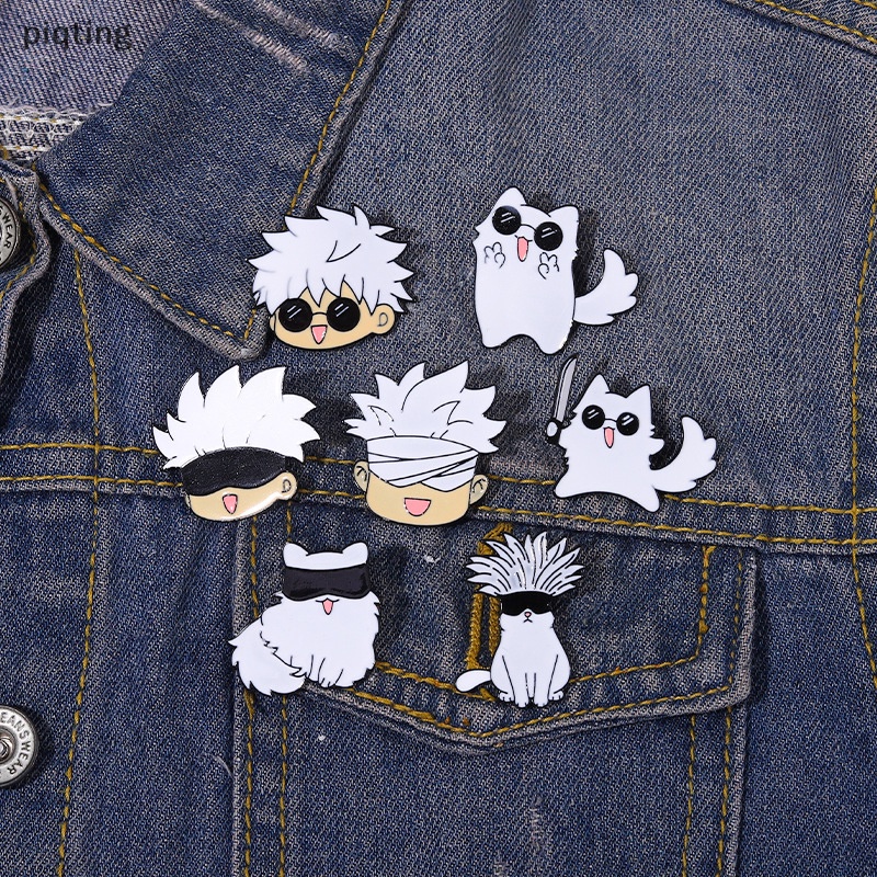 Huy Hiệu Cài Áo Ba Lô Hình anime gojo satoru Cat Menmel pin kawaii Đáng Yêu