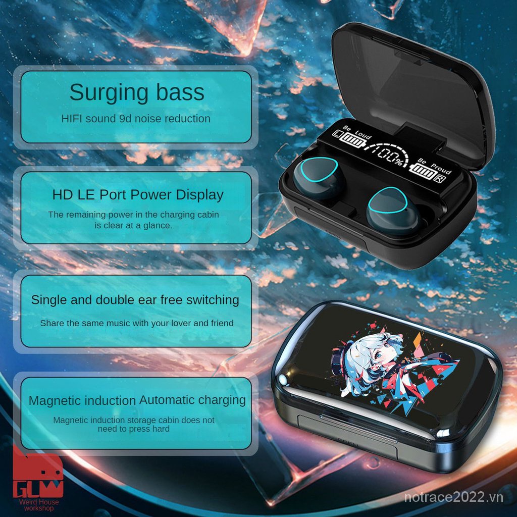 ★Genshin Impact★Furina & Tai Nghe Chụp Tai Không Dây bluetooth Hai Chiều Có Màn Hình Kỹ Thuật Số