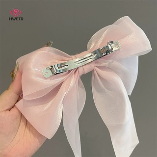 Kẹp Tóc Nơ Màu Trắng Đen Thời Trang Cho Nữ Mới