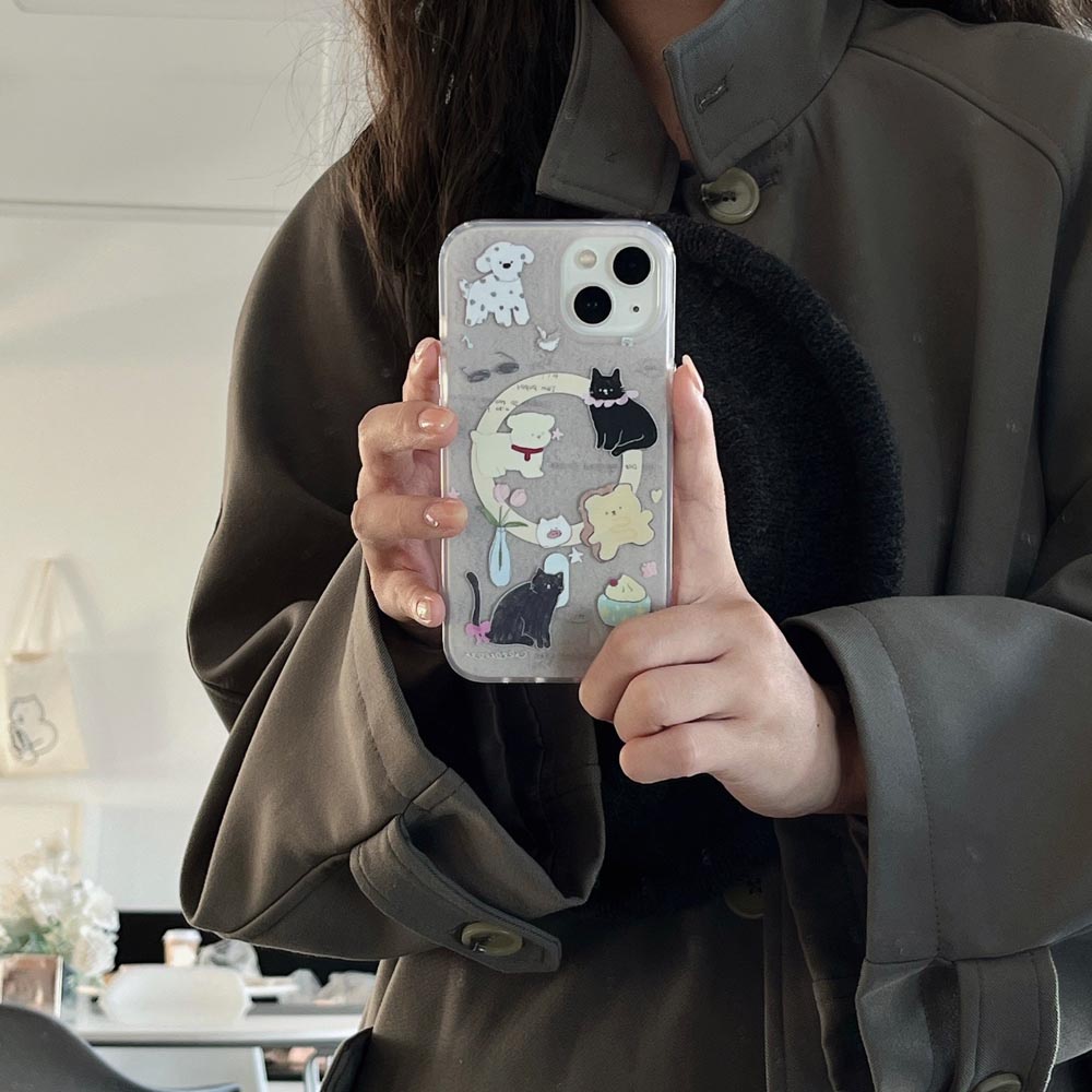 Vỏ Bao Da Điện Thoại Cứng Hình Mèo Đen Hít Nam Châm iphone 12 12pro 12promax 13 13pro 13promax 14 14pro 14promax 15 15pro 15promax Ốp