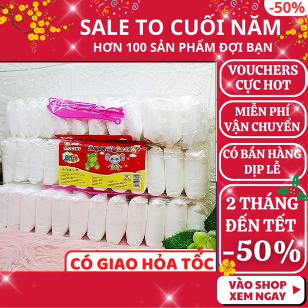 Đất sét Nhật trắng- FREESHIP, Bộ đồ chơi đất sét dẻo màu trắng đơn giản cho bé , Phát Huy Hoàng