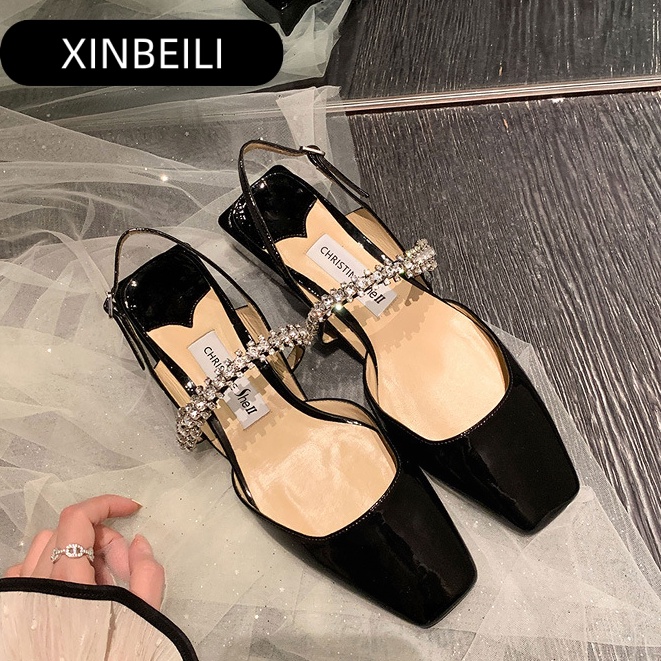 XINBEILI Giày cao gót Sandal GIÀY SỤC ĐẾ BỆT Mary Jane giày bệt nữ CÓ QUAI da mềm FBL23912DJ 37Z230914