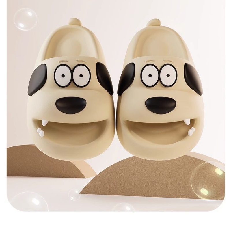 Qualitell Store Stepping on shit Dép Sandal Đi Trong Nhà Chống Trượt Thoải Mái Họa Tiết Hoạt Hình pug Dày Dặn Cho Cặp Đôi