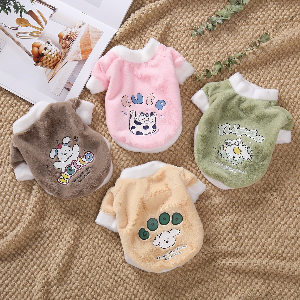 Áo hoodie Họa Tiết Hoạt Hình Thời Trang Thu Đông Cho Thú Cưng Sự Bảo Vệ