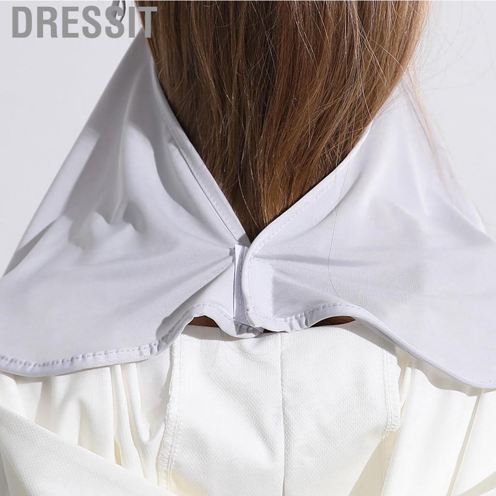 Dressit Face Neck Flap Cover  Uv Protection Hidden Nose Hole Design Sun Veil Ice Floss Multiple Small Vent Holes for Summer Camping