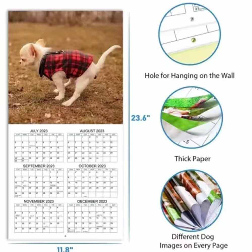 2024 Wall Calendar 12 Monthly Pooping Dogs Calendar Funny Dog Calendar Gag Gifts,Perfect White Elephant Christmas Gift