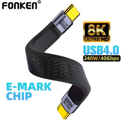 Fonken Cáp Sạc Nhanh 13cm Cổng usb 4.0 5a 240w type c Sang Cổng type c 3 8k @ 60hz video 40gbps